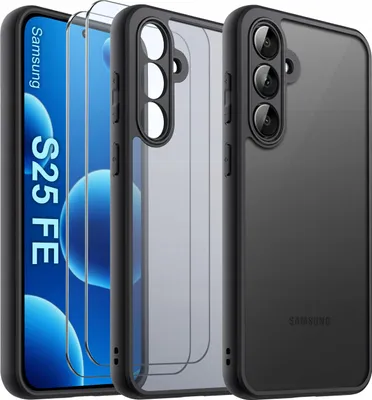 Immagine prodotto di Custodia per Samsung S25 FE CASE RINFORZATA OPACA NERA ARMORIZZATA 2x VETRO