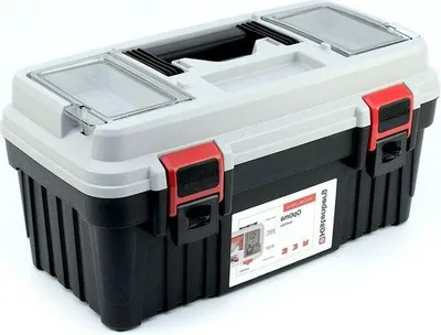 Immagine prodotto di Valigetta porta attrezzi ergonomica di colore grigio, con coperchio robusto e chiusura in ABS.