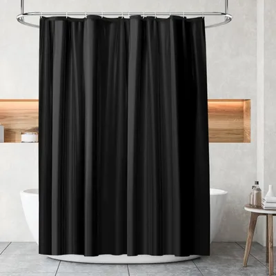 Immagine prodotto di URAQT Tenda da doccia PEVA impermeabile 180x180cm 12 Anelli per tende da doccia Nero