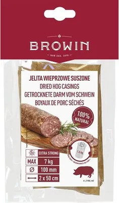 Produktbild von Getrocknete Schweinedärme Kaliber 100 mm, 50 cm - 2 St. Naturdarm, Schweinedarm