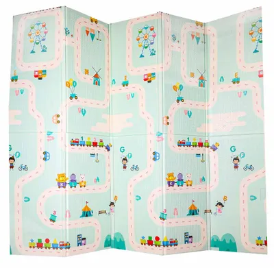 Zdjęcie produktu dla Mata edukacyjna piankowa dwustronna składana pandy ulica 180 x 200cm