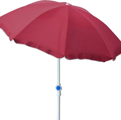 Produktbild von Sonnenschirm rund Ø2m rot Polyester knickbar UV Schutz