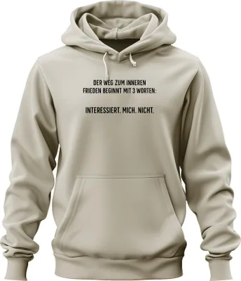 Obrázek produktu pro Nezajímá mě Inner Peace Sarcastic Ironic Uni mikina s kapucí, Nature, L