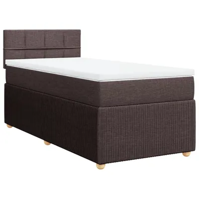 Produktbild von Boxspringbett mit Matratze Dunkelbraun 90x200 cm Stoff
