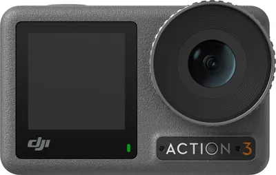 A front view of a DJI Osmo Action 3 camera.