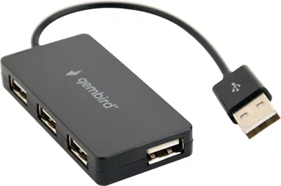 Produktbild von gembird 4-Port-USB-Hub, schwarz
