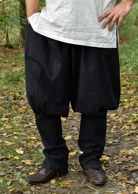 Produktbild von Wikinger-Hose / Rushose Olaf, schwarz - Mittelalter LARP Kostüm Herren Verkleidung Größe: 3XL