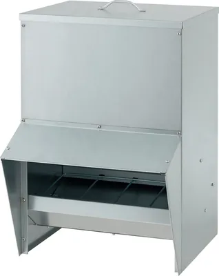 Zdjęcie produktu dla COSTWAY Automatyczny karmnik dla kurczaków 22kg, Karmnik dla kurczaków z pokrywą, Wiszący karmnik dla kurczaków, Duże koryto, Automatyczny karmnik dla drobiu srebrny