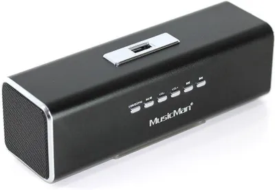 Produktbild von Tragbarer Bluetooth Lautsprecher mit FM Radio, AUX Anschluss, USB Wiedergabe, Aluminiumgehäuse, Freisprechfunktion, langlebiger Akku, kompakt