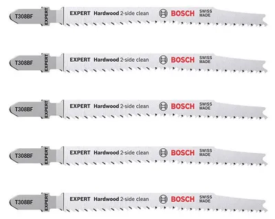 Image de 5 Lames scie sauteuse BOSCH 2608900544 EXPERT BIM Sans éclat Bois dur 117mm T308BF