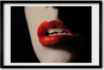Produktbild von Bild 60x40 MDF-Rahmen, Wandkunst rote Lippen