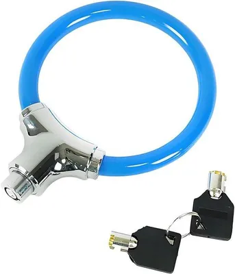 Obrázek produktu pro Kabelový zámek na kolo, modrý kabel se zámkem, bezpečnostní zámek