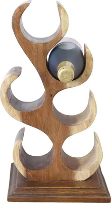 Produktbild von Weinhalter Weinregal Holzregal Halter Ständer Weinflaschen Flaschenhalter Flaschenständer Halter für 6 Flaschen Holz Natur 45 cm Modell 3