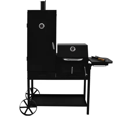 Produktbild von Syntrox Germany Smoker Räucherofen Grillwagen 2 Kammern 0,8mm Stahl schwarz