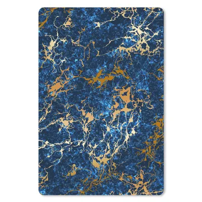 Produktbild von MuchoWow® Mauspad Mousepad Marmor - Textur - Gold - Blau 18x27 cm - Mousepads - Maus Mat - Pad - Mausunterlage