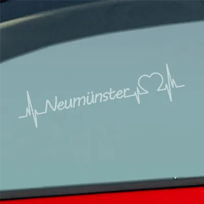 Produktbild von Auto Aufkleber Neumünster Herz Puls Stadt City Liebe Love Herzschlag Heimat 19x5 cm Milchglas Sticker Heckscheibenaufkleber