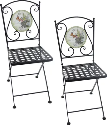 Produktbild von Gartenstühle 2 Stück Celia Schmetterling