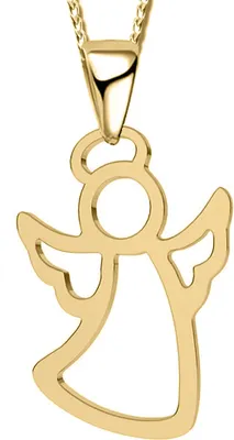 Produktbild von Damen Mädchen Engel 40cm Halskette mit Anhänger echt 925 Sterling Silber Damenkette Kinderkette Kette Kinder Kinderschmuck  Gold A109+Org
