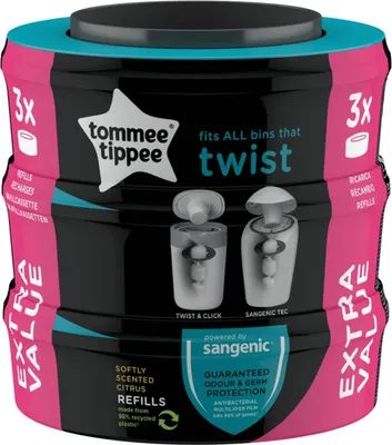 Produktbild von Tommee Tippee Nachfllkassetten Twist 3er Pack fr Twist&Click und Sangenic Tec