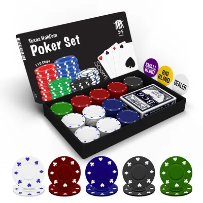 Immagine prodotto di Set da poker Soom Games - Contiene un gioco di poker con 110 fiches, perfetto per 2-4 giocatori, set di fiches da poker, mazzo di carte