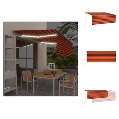 Obrázok produktu pre vidaXL Automatická markíza s roletou a LED senzorom vetra 4x3 m oranžovo-hnedá - Markízy