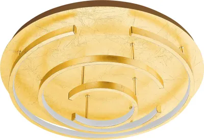 Produktbild von EGLO LED Deckenleuchte Pozondon, 3 flammige Deckenlampe, Extravagant, Wohnzimmerlampe, Küchenlampe, Flurlampe Decke in Gold Schlagmetall-Optik, Weiß