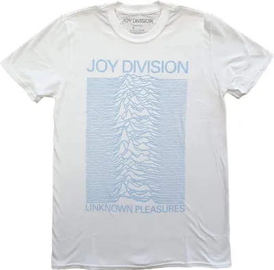 Obrázek produktu pro Joy Division - "Unknown Pleasures" Tričko pro muže RO929 (L) (Weiß/Blau)