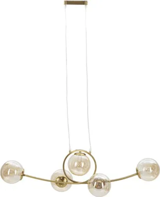 Image de FURNLUX Plafonnier Japon Or 100cm / Couleur principale : Or / Dimensions : 100 x 30 x 30 cm
