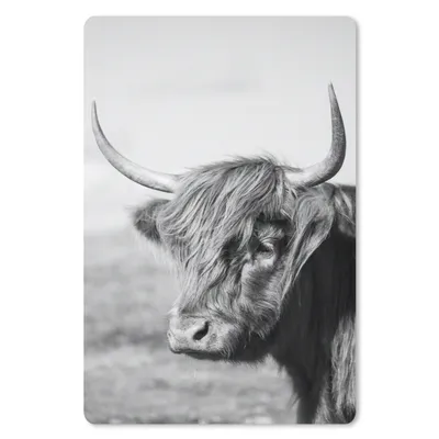 Produktbild von MuchoWow® Mauspad Mousepad Schottischer Highlander - Tiere - Schwarz - Weiß 18x27 cm - Mousepads - Maus Mat - Pad - Mausunterlage