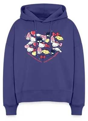 Produktbild von Spreadshirt Hello Kitty And Friends Ballons Frauen Boxy Organic Hoodie, M, Dämmerung