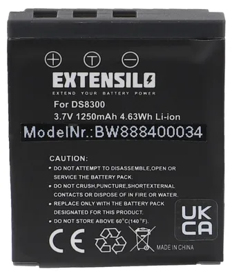 Produktbild von EXTENSILO Akku kompatibel mit Medion Traveler DC-8500, DC-XZ6, DC-8300, DC-8600, DC-X5 Kamera (1250 mAh, 3,7 V, Li-Ion)