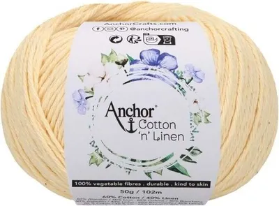 Obrázek produktu pro Anchor Bavlna 'n' Linen 00009 Buttermilkarl Háčkovací příze