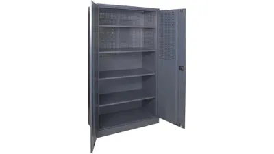 Zdjęcie produktu dla Profesjonalna Szafa Metalowa Narzędziowa, 197x100x50, Warsztatowa Garażowa Perforowana, 4 półki, nośność szafy 500kg | UHL-MASH SI-10/4S