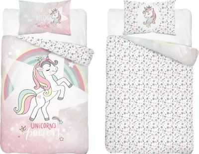 Produktbild von Bettwäsche, Kinderbettwäsche, 100% Baumwolle 100x135 5133b Einhorn