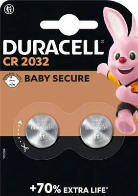 Productafbeelding van Duracell elektronische lithium knoopcel CR2032, 3V (verpakking met 2 stuks)