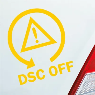 Produktbild von Auto Aufkleber DSC OFF Symbol Drift Tuning 11x9 cm Gelb Sticker Heckscheibenaufkleber