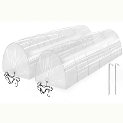 Produktbild von 2er Set Mini-Gewächshaustunnel für den Außenbereich – Frühbeet-Abdeckungen für Hochbeete, inklusive Gartenreifen – Outdoor-Gewächshaus-Kits