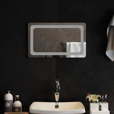 Image de Miroir de salle de bain LED, transparent, 50 x 30 cm, en verre trempé
