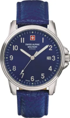 Produktbild von Swiss Alpine Military Herren Uhr Analog Quarz 7011.1535SAM Leder