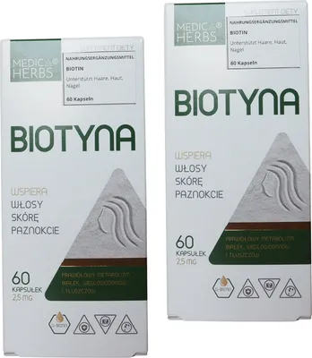 Obrázek produktu pro MEDICA HERBS Biotin 2,5 mg, 60 kapslí.