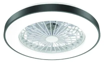 Produktbild von ACA Schwarzer Deckenventilator mit dimmbarer LED-Beleuchtung (50 cm) und Fernbedienung (FANOKBL10G)