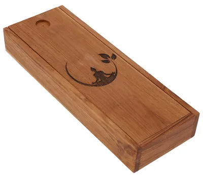Produktbild von Räucherkiste, Geschenkbox mit Halter aus Teakholz - Buddha 2, Braun, 4*10 cm, Räucherstäbchen Halter