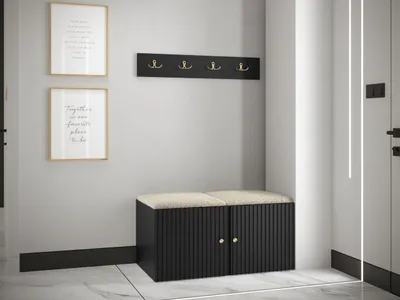 Image de Meuble d'entrée LURDES 3 - noir / beige clair