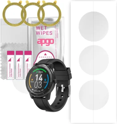 Produktbild von apgo 3 Stück Schutzfolie, klar, kompatibel mit Hama Fit Watch 6900 Smartwatch, Hydrogel Displayschutzfolie mit Positionierhilfe, Displayfolie, robust und kratzfest