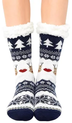Produktbild von Kuschelsocken Damen Anti-Rutsch Fleece Gefüttert Winter Haussocken Bettsocken 36-43