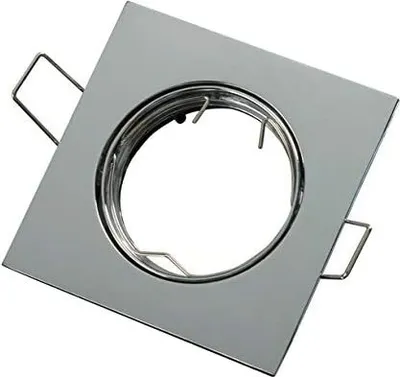 Produktbild von Einbaustrahler GU10 Ø75mm Bohrloch Alu inkl. GU10 5W Kaltweiß 350 Lumen LED Leuchtmittel Chrome Eckig