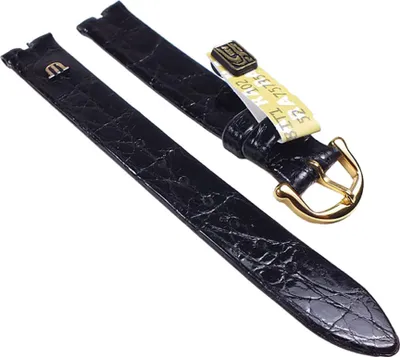 Produktbild von Maurice Lacroix Uhrenarmband 13mm I Echt Kroko Leder schwarz 23684G