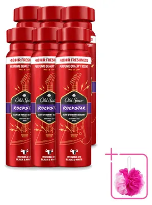 Immagine prodotto di 6 deodoranti spray Old Spice Rockstar, 150 ml - confezione risparmio - 6 pezzi