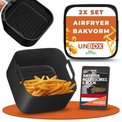 2er Set Silikon-Backform 23 cm für Airfryer 6-8 L