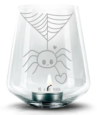 Produktbild von Mr. & Mrs. Panda Laterne Spinne Agathe Liebe - Transparent - Geschenk, Verliebt, Liebesbeweis, Windlicht Glas, Liebesgeschenk, kerzenhalter, Kerzenglas, gravur